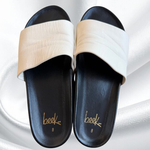 BEEK Albatross Cream Leather Platform Sandals Worn Once Like New Size 8 - Picture 7 of 17